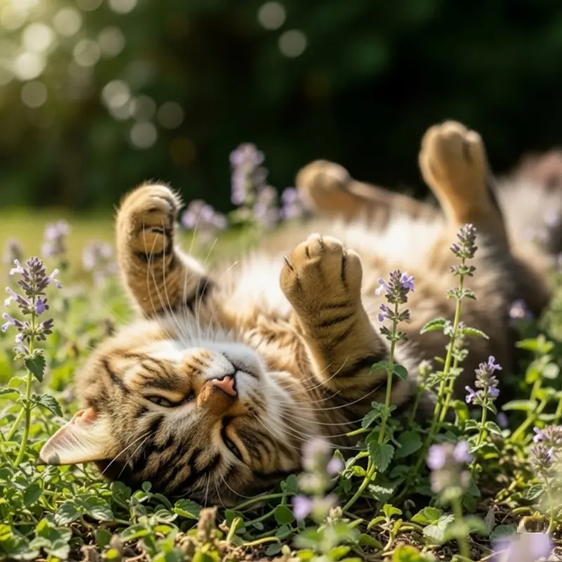 Gatto con erba gatta